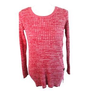 Ann Taylor Women's Red Long Sleeve Side Button Knit Sweater Size Medium